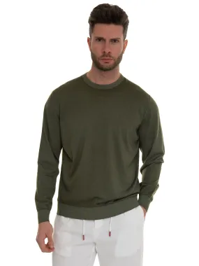 Pullover girocollo Verde Kiton Uomo