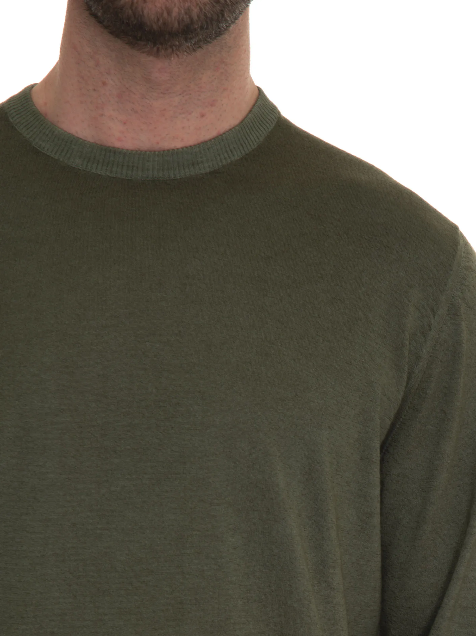 Pullover girocollo Verde Kiton Uomo