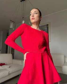 Pullover trecce - Rosso