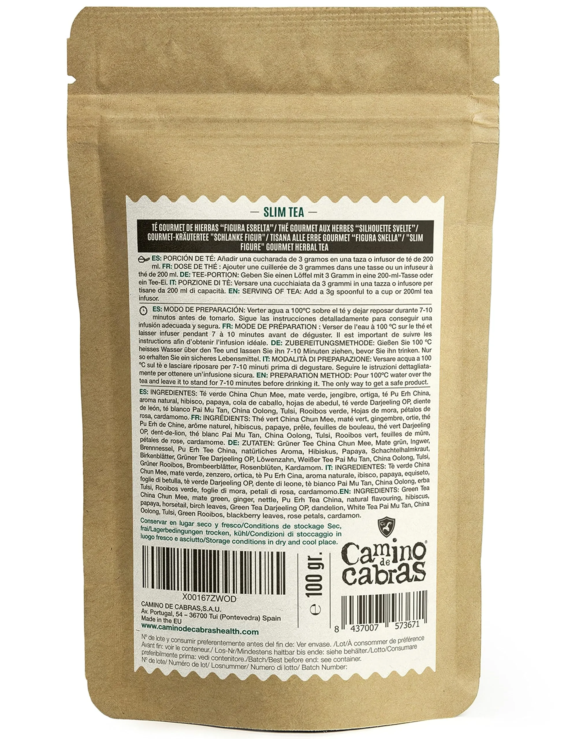 SLIM TEA - Tisana drenante , Detox, dimagrante forte , brucia grassi - Te verde, Zenzero, Mate, Equiseto, Ibisco, Betulla, Ortic