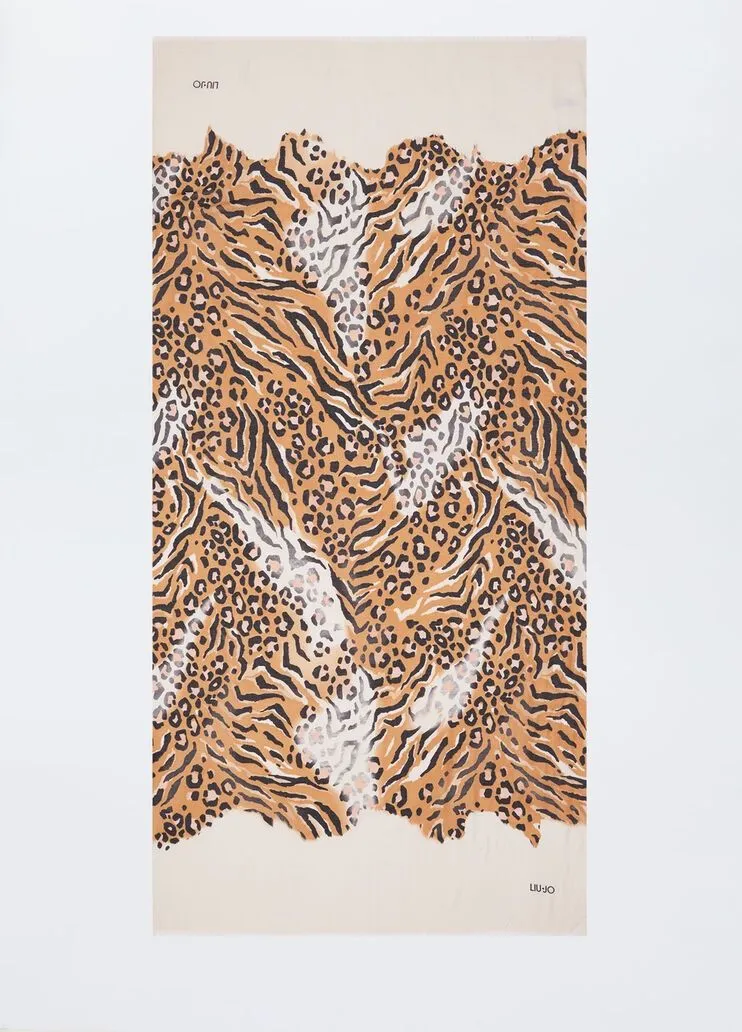 Stola con stampa animalier liu jo