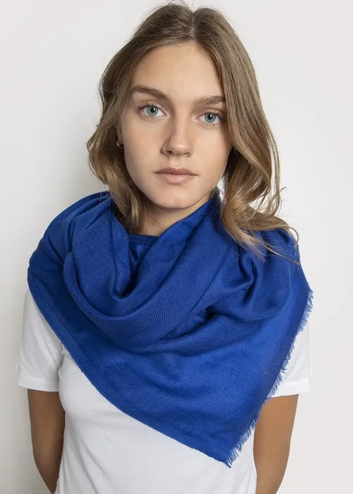 Stola in Cashmere Blu Elettrico