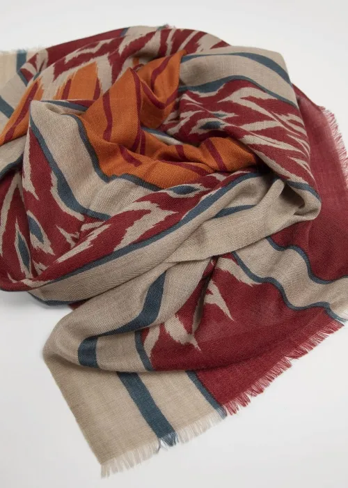 Stola in cashmere Kashan Beige Bordeaux