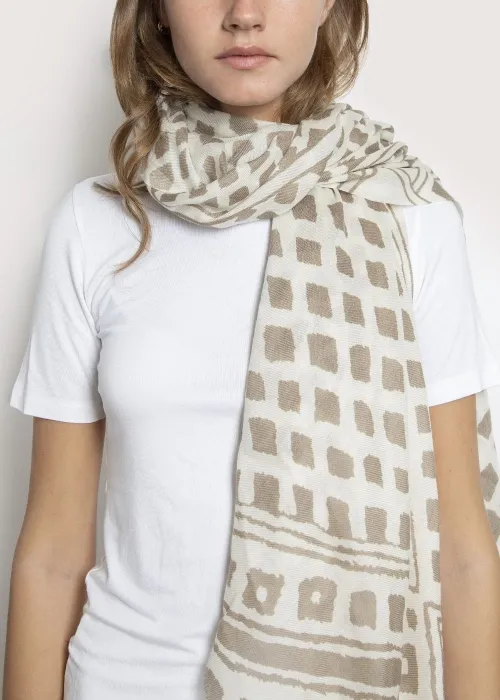 Stola in cashmere Kuba Bianco Beige