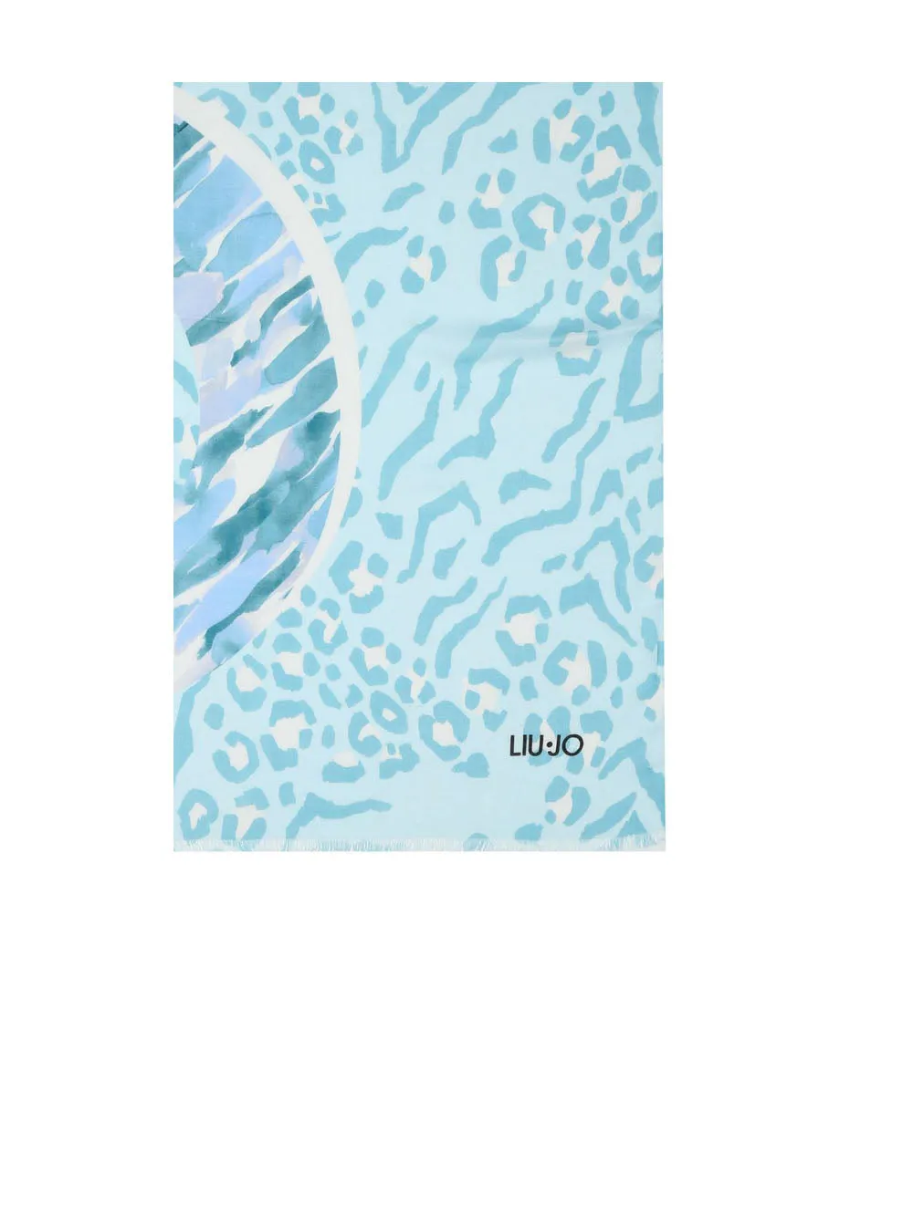 Stola Maxi Logo Animalier 90x180 - Aqua Sky