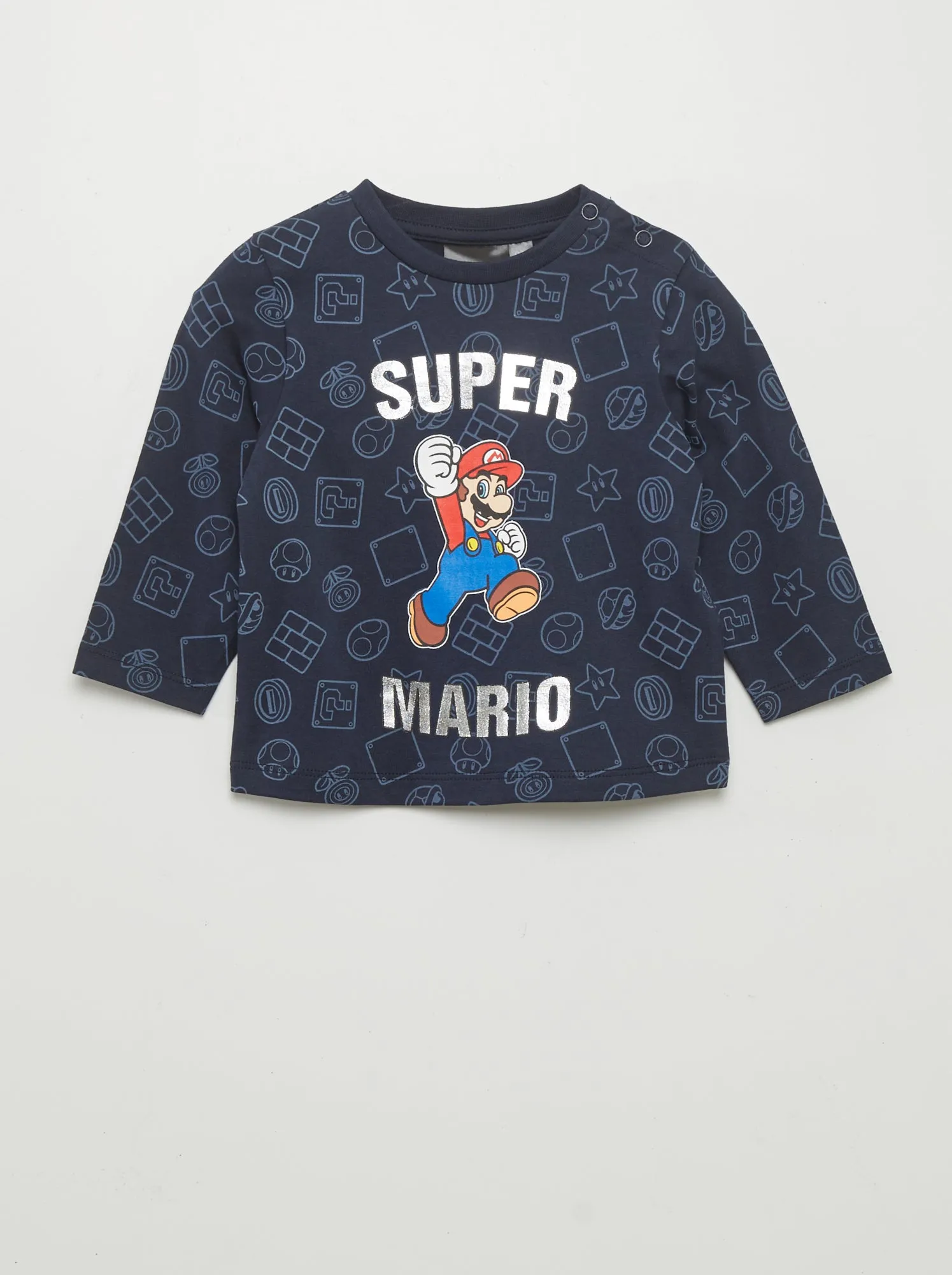 T-shirt a maniche lunghe 'Super Mario' - BLU