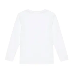 T-Shirt Bianca A Maniche Lunghe Con Logo
