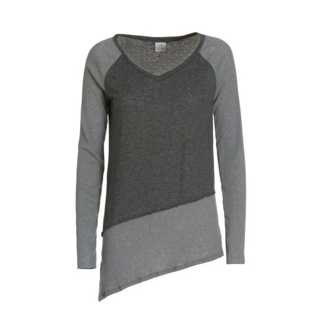 T-shirt manica lunga da donna Deha colore grigio