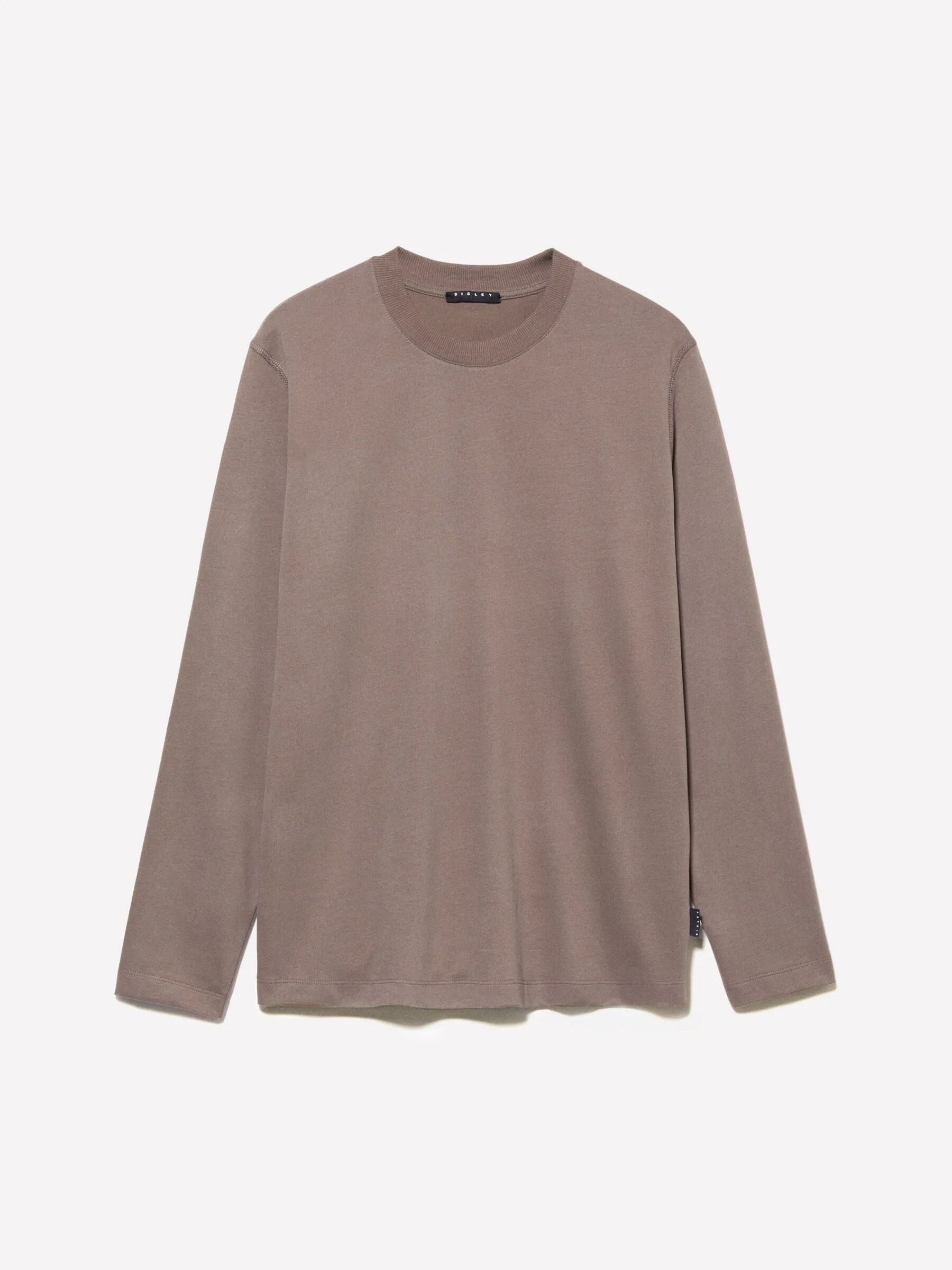 T-shirt marrone a maniche lunghe 100% cotone bio