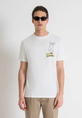 T-SHIRT REGULAR FIT IN JERSEY DI COTONE CON STAMPA “THE SIMPSON” MATT PLASTIC GOMMATA