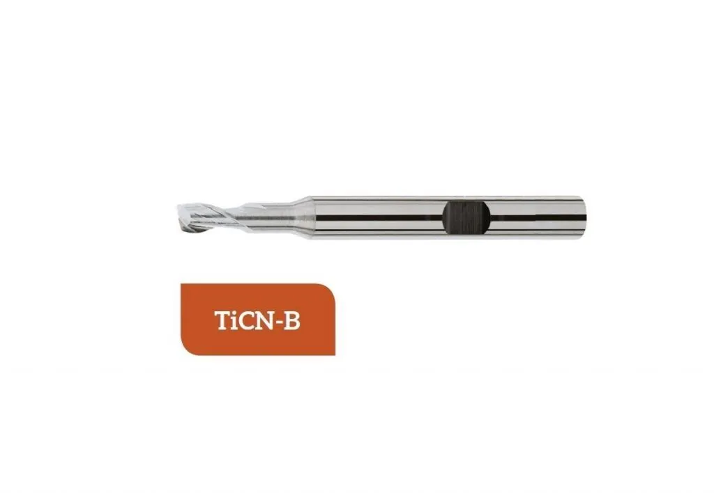 TM-3.2W-0800C Fresa elicoidale in metallo duro Ø8 a due taglienti taglio al centro con gambo cilindrico DIN 6535 HB, rivestita T