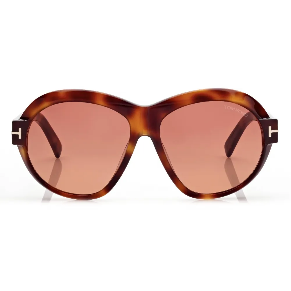 Tom Ford - Occhiali da Sole Inger - Occhiali da Sole Rotondi - Havana Bionda Bordeaux - Occhiali da Sole - Tom Ford Eyewear