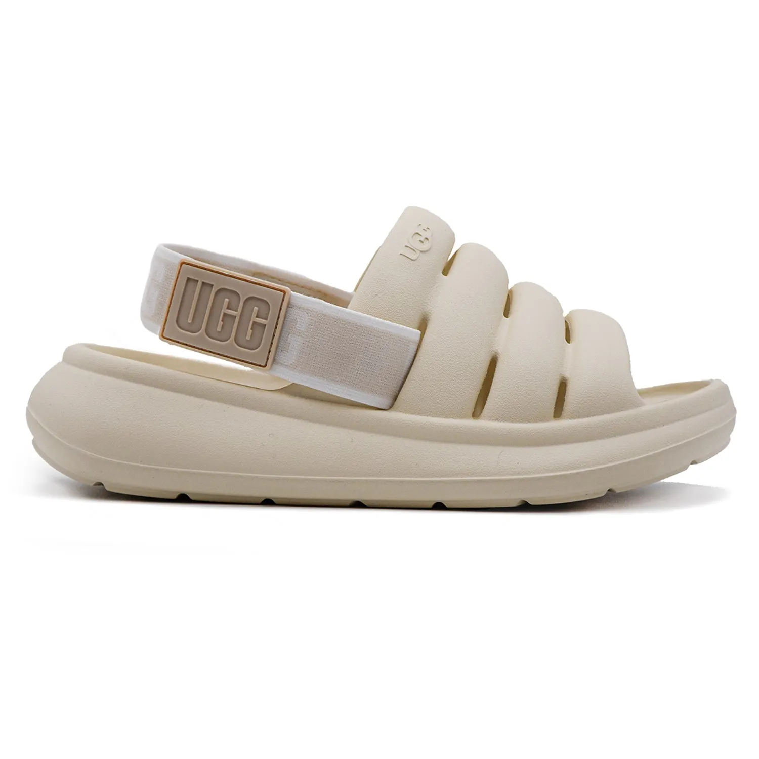 Ugg Sport Yeah Bianco Sandali Donna Cinturino Elastico Removibile