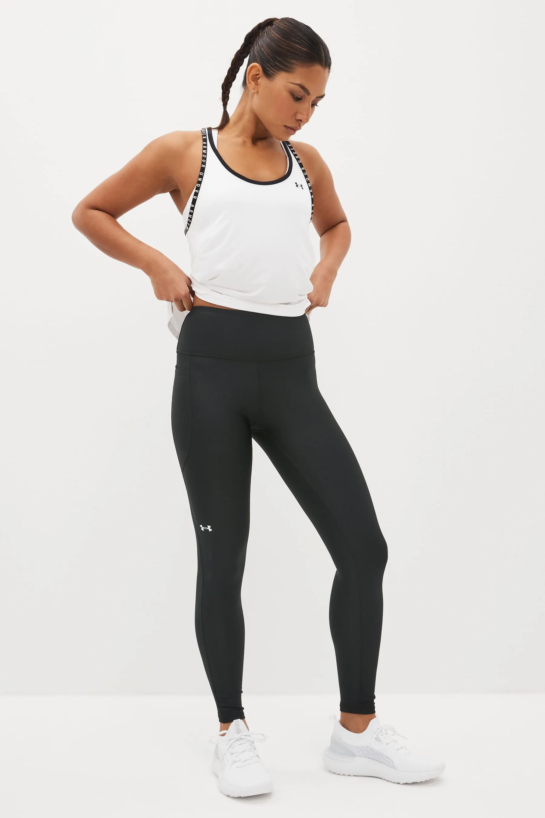 Under Armour - Leggings lunghi senza sottoveste con fascia in vita