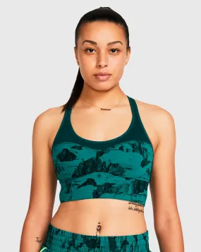 Under Armour Top Sportivo Bra Project Rock Verde Donna