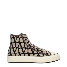 Valentino Garavani Sneakers Uomo Tessuto Beige/Nero