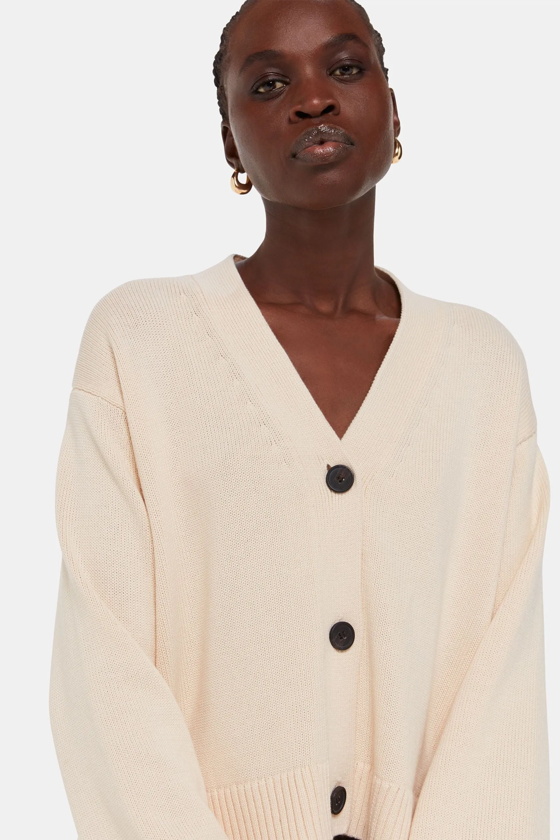 Whistles - Nina - Bianco con abbottonatura frontale - Cardigan