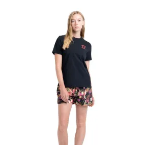 Women S Tee Stack Logo Black/Carnelian